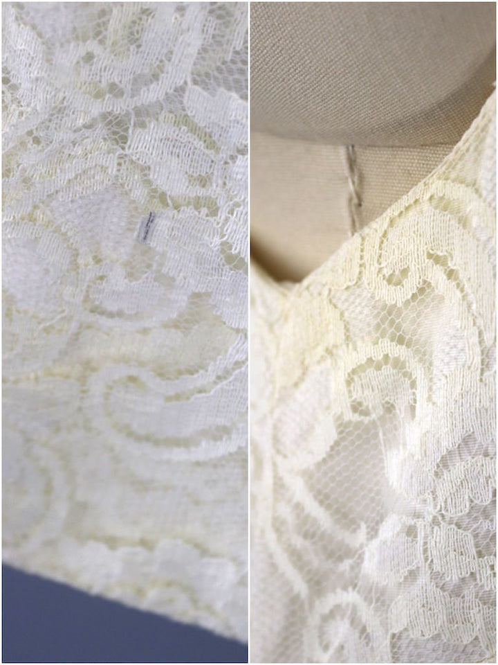 Vintage Ivory Lace Mini Dress-ThisBlueBird - Modern Vintage