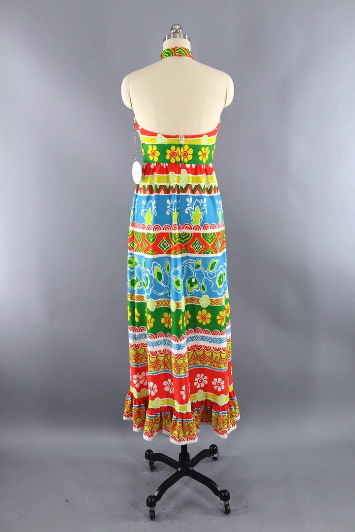 Vintage 1960s Mod Floral Dress-ThisBlueBird