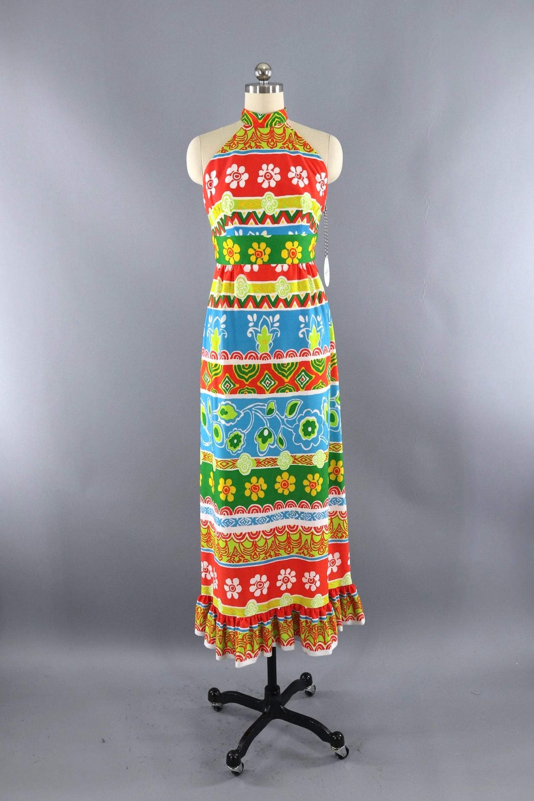 Vintage 1960s Mod Floral Dress-ThisBlueBird