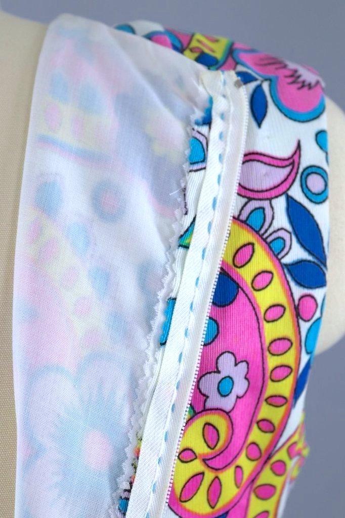 1960s Vintage Sundress / Mod Pink Floral Print-ThisBlueBird
