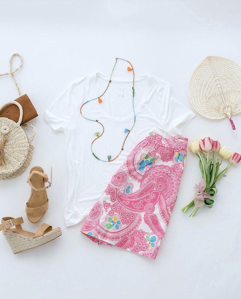 Vintage 1960s Mod Pink Paisley Print Shorts Culottes-ThisBlueBird - Modern Vintage