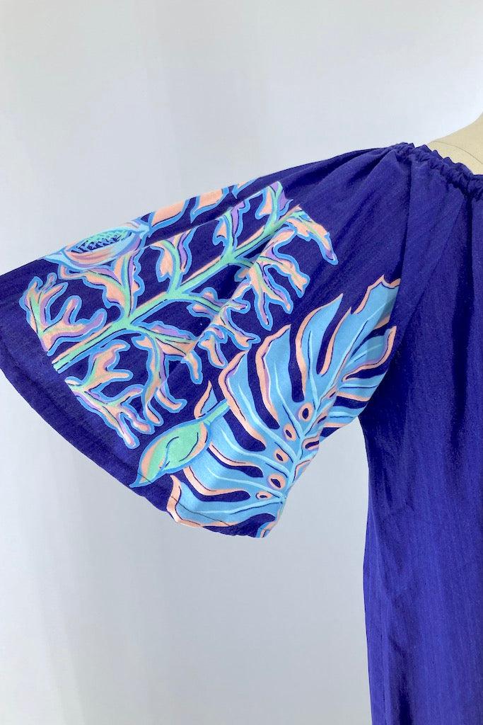 Vintage Monstera Leaf Summer Dress-ThisBlueBird
