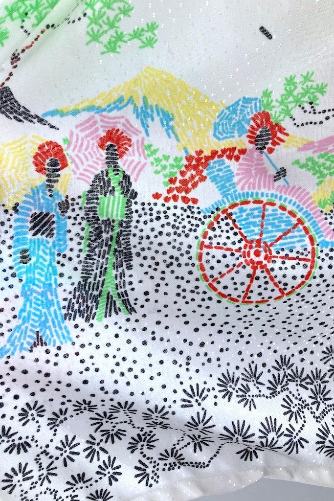 Vintage Mt. Fuji Japan Novelty Print Dress-ThisBlueBird