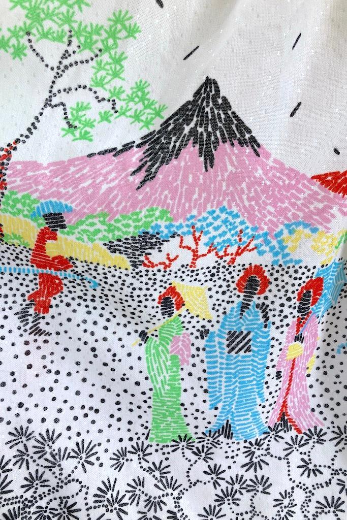 Vintage Mt. Fuji Japan Novelty Print Dress-ThisBlueBird