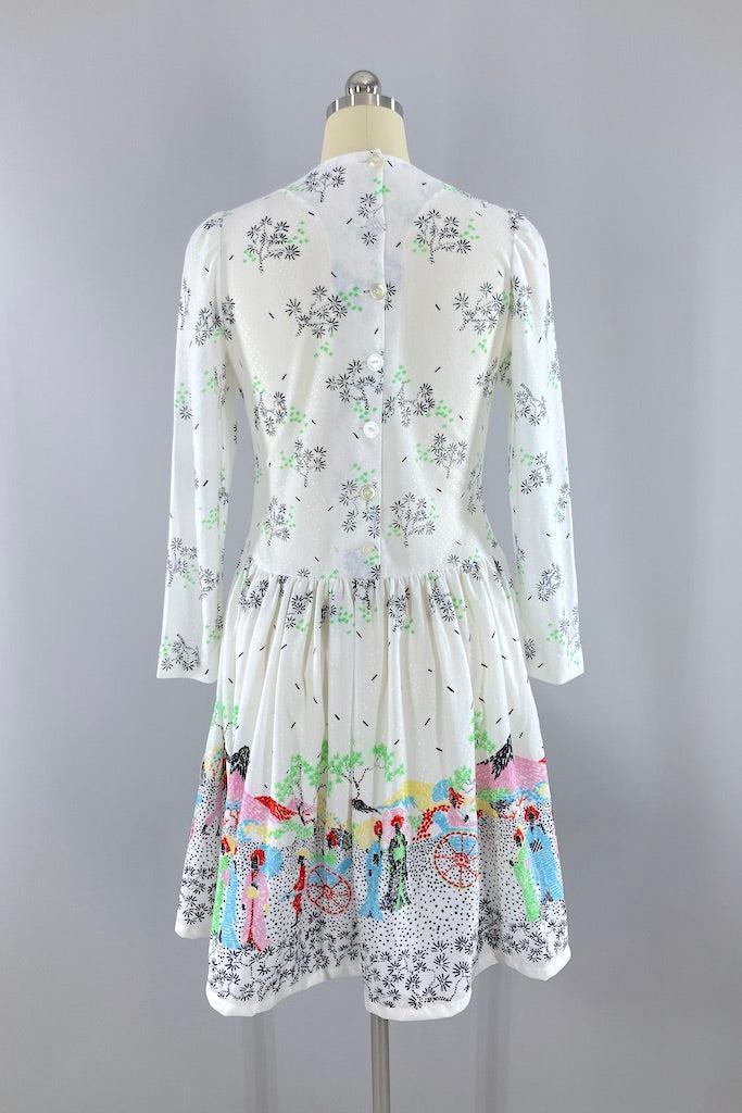 Vintage Mt. Fuji Japan Novelty Print Dress-ThisBlueBird