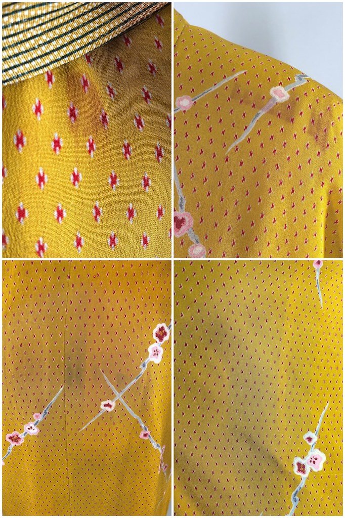 Vintage Mustard Gold Silk Kimono Robe-ThisBlueBird - Modern Vintage