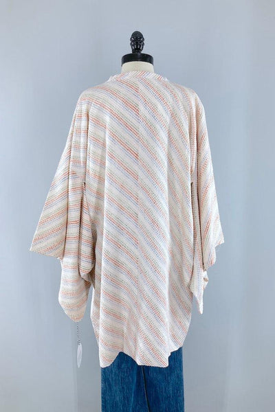 Vintage Muted Shibori Silk Kimono Jacket-ThisBlueBird