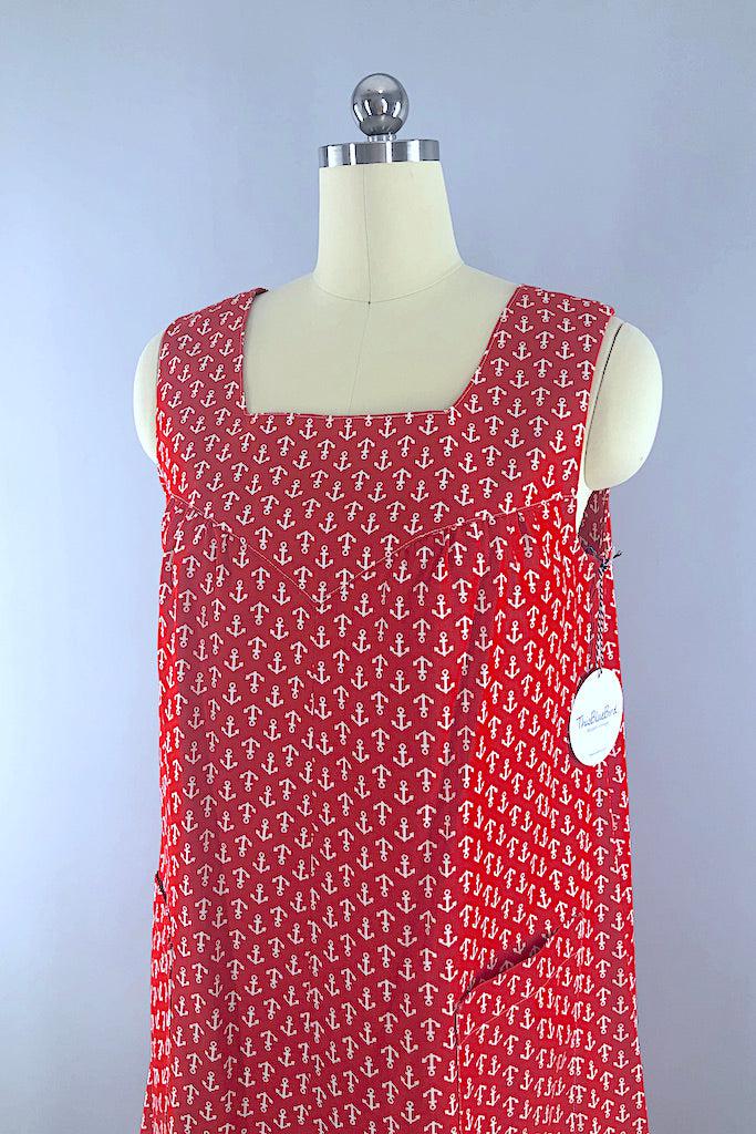 Vintage Nautical Anchor Print Sundress-ThisBlueBird