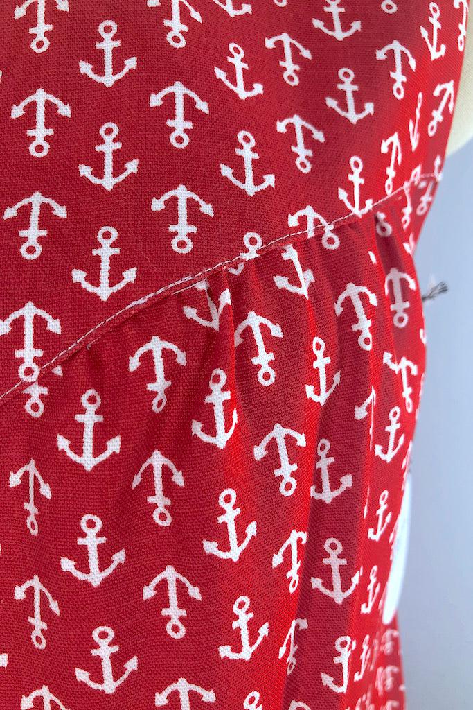 Vintage Nautical Anchor Print Sundress-ThisBlueBird