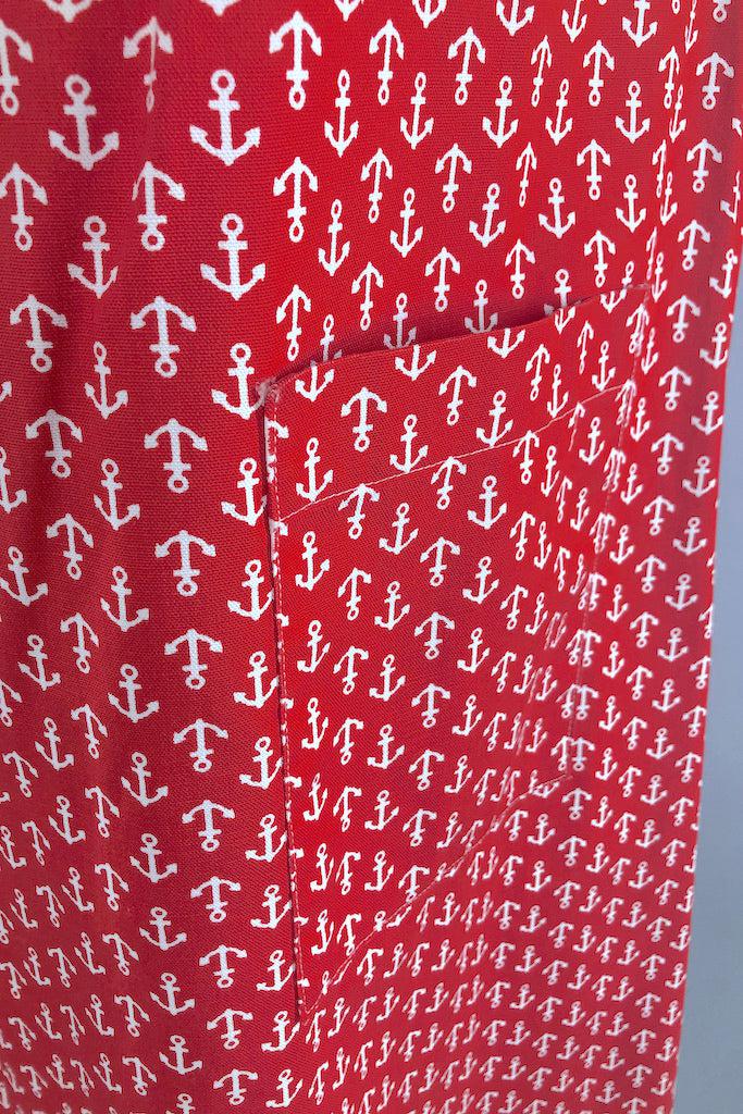 Vintage Nautical Anchor Print Sundress-ThisBlueBird