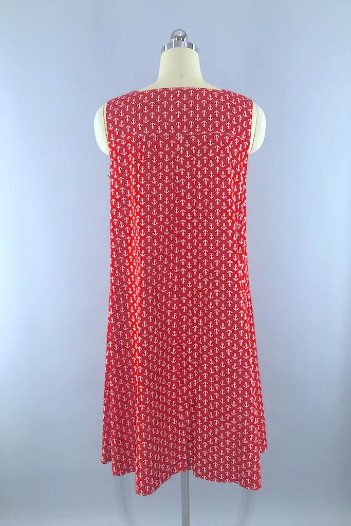Vintage Nautical Anchor Print Sundress-ThisBlueBird
