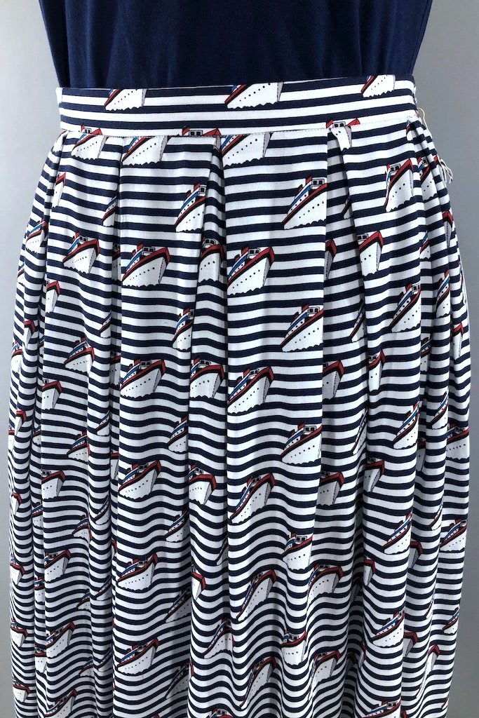 Vintage Nautical Steamship Boats Skirt-ThisBlueBird - Modern Vintage