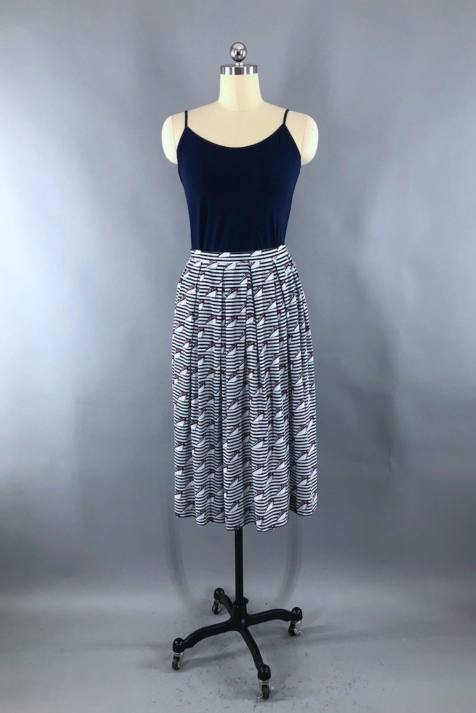 Vintage Nautical Steamship Boats Skirt-ThisBlueBird - Modern Vintage