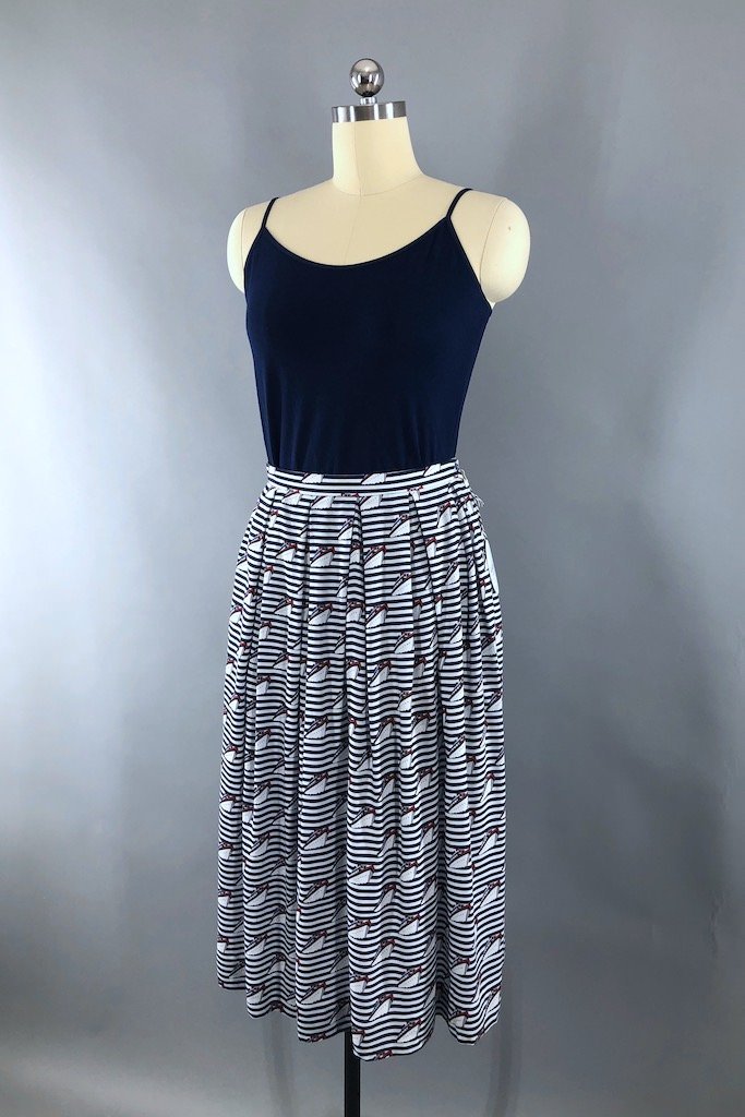 Vintage Nautical Steamship Boats Skirt-ThisBlueBird - Modern Vintage