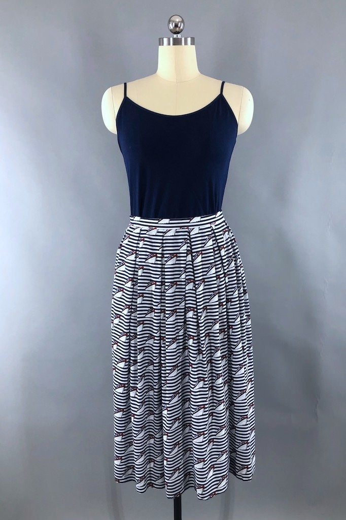 Vintage Nautical Steamship Boats Skirt-ThisBlueBird - Modern Vintage