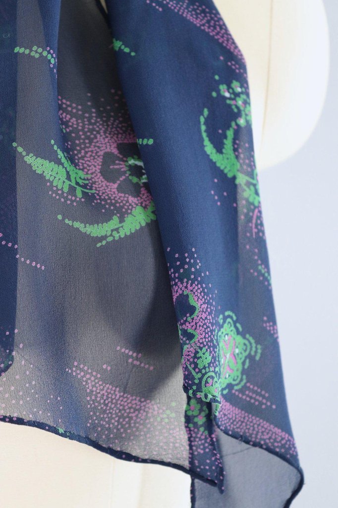 Vintage Navy Blue Novelty Print Dress - ThisBlueBird