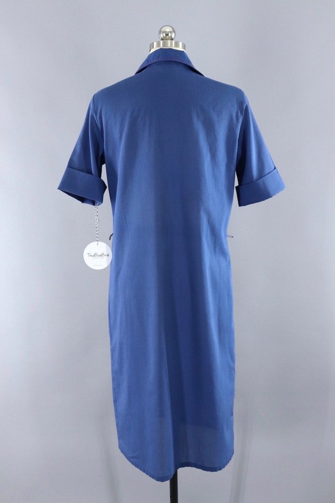 Vintage Navy Blue Lady Arrow Shirt Dress - ThisBlueBird