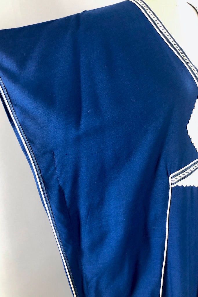 Vintage Navy Blue Moroccan Caftan Dress-ThisBlueBird