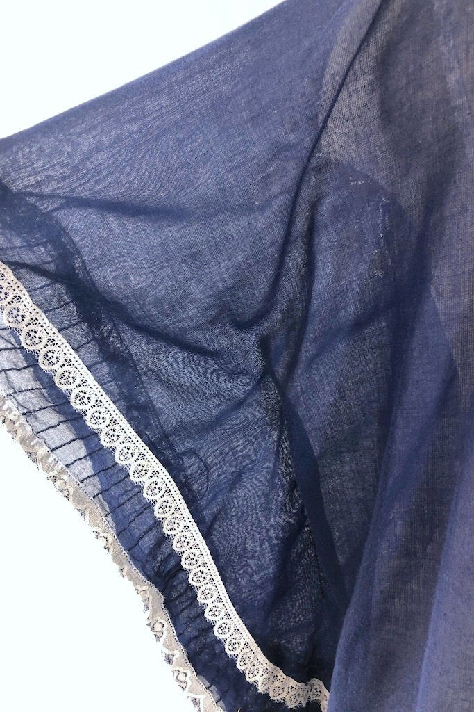 Vintage Navy &amp; White Embroidered Tunic-ThisBlueBird - Modern Vintage