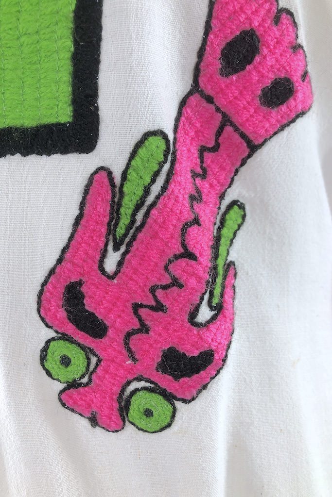 Vintage Neon Pink Embroidered Tunic-ThisBlueBird - Modern Vintage