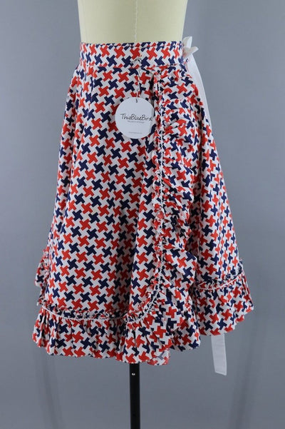 Vintage 1960s Novelty Print Square Dancing Wrap Skirt - ThisBlueBird