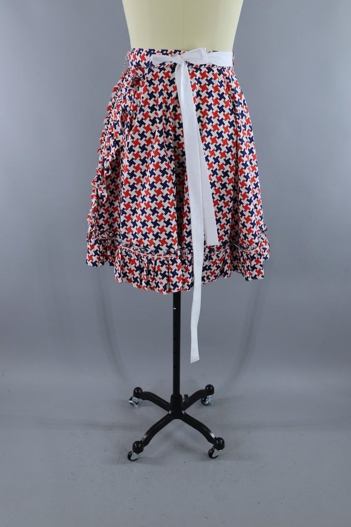 Vintage 1960s Novelty Print Square Dancing Wrap Skirt - ThisBlueBird