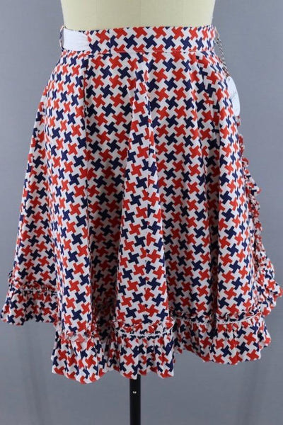Vintage 1960s Novelty Print Square Dancing Wrap Skirt - ThisBlueBird