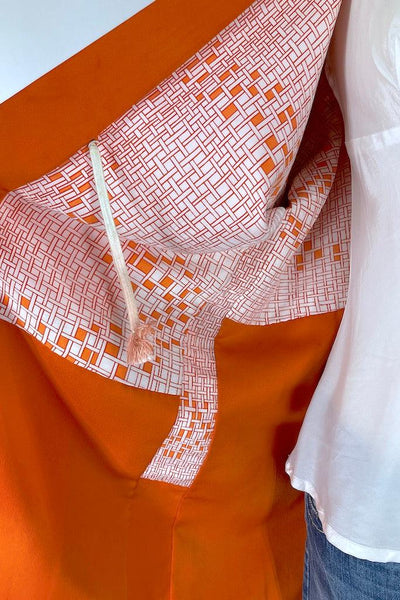 Vintage Orange Haori Kimono Cardigan-ThisBlueBird
