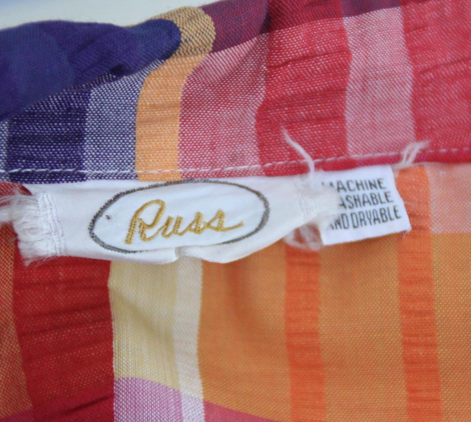 Vintage 1980s Orange Madras Plaid Blazer - ThisBlueBird