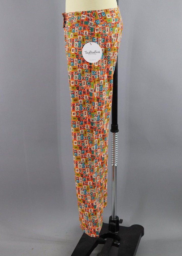 Vintage 1960s Orange Mod Flared Pants - ThisBlueBird