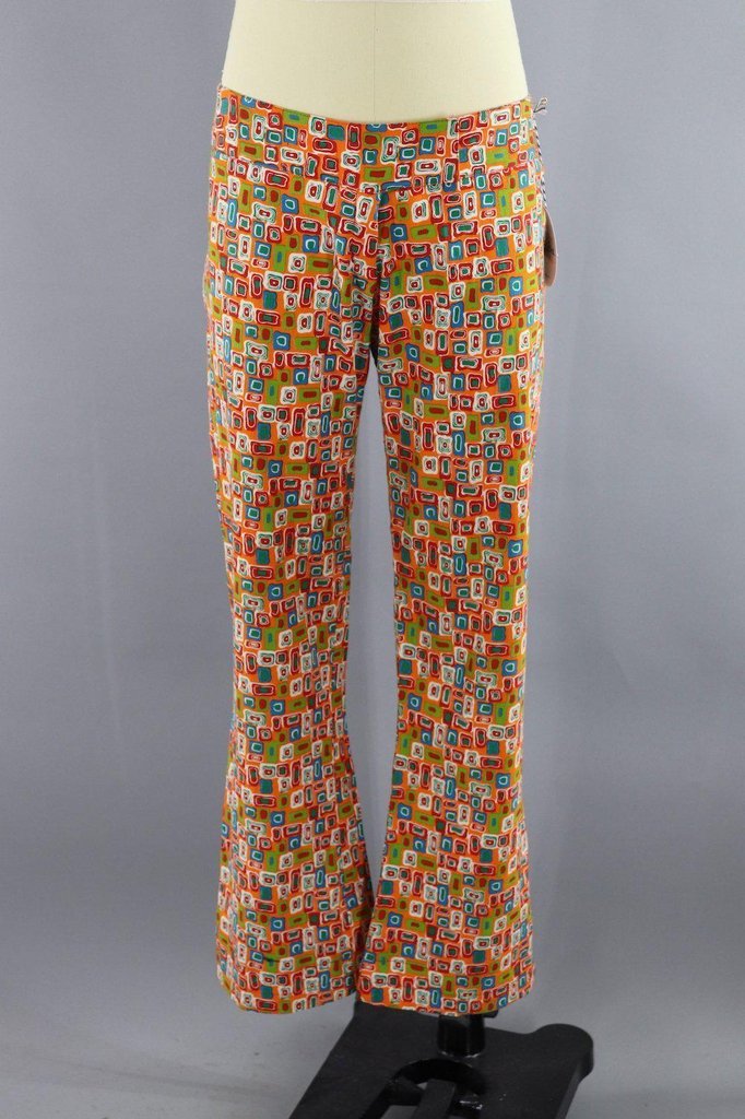 Vintage 1960s Orange Mod Flared Pants - ThisBlueBird