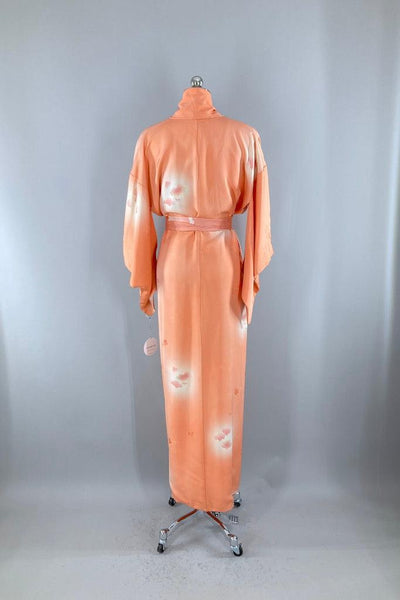 Vintage Orange Ombre Clouds Silk Kimono-ThisBlueBird