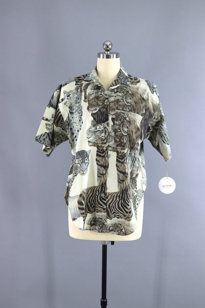 Vintage 1980s Panama Jill Jungle Safari Print Shirt - ThisBlueBird