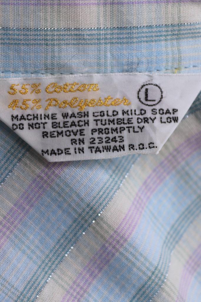 Vintage Pastel Blue Plaid Blouse-ThisBlueBird - Modern Vintage