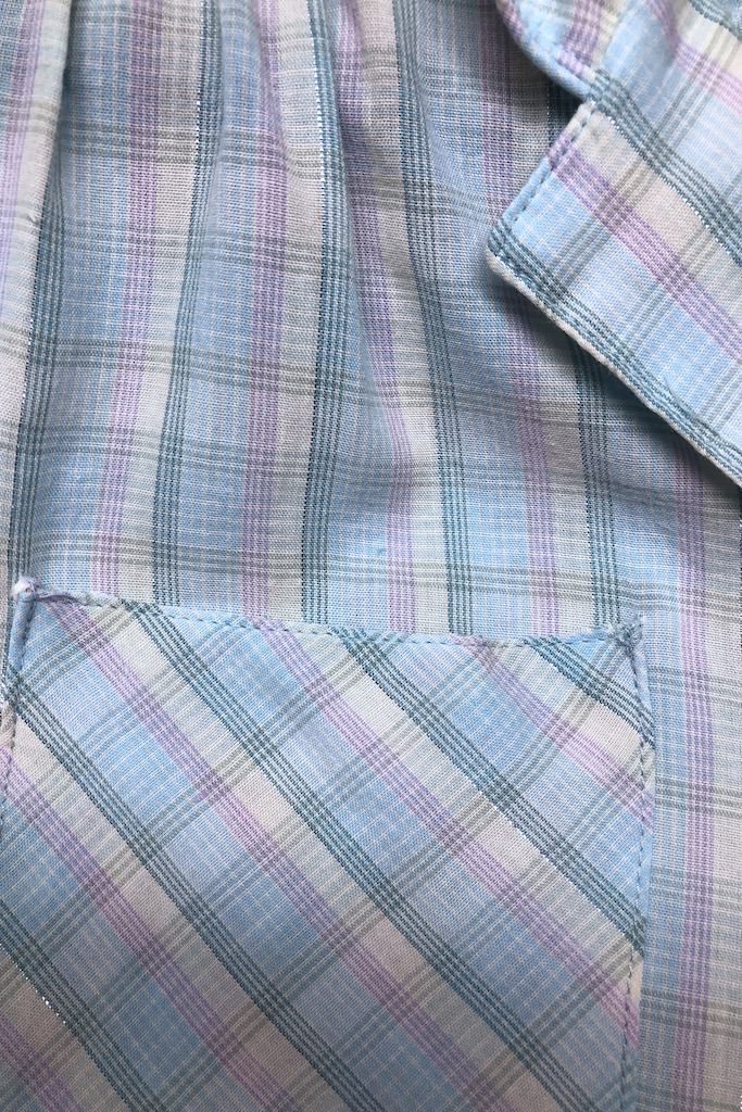 Vintage Pastel Blue Plaid Blouse-ThisBlueBird - Modern Vintage