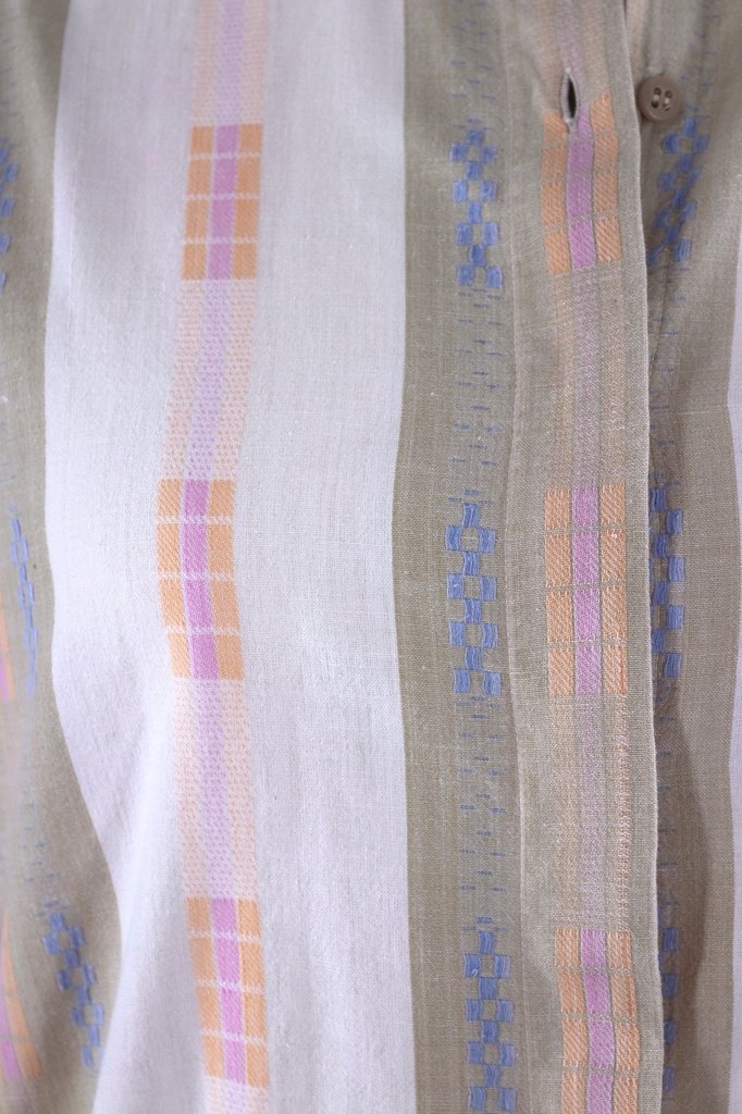 Vintage 1980s Cotton Shirt / Muted Pastels - ThisBlueBird
