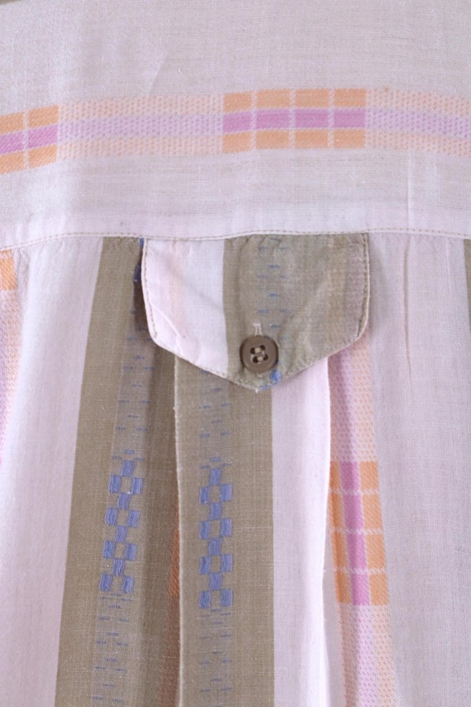 Vintage 1980s Cotton Shirt / Muted Pastels - ThisBlueBird