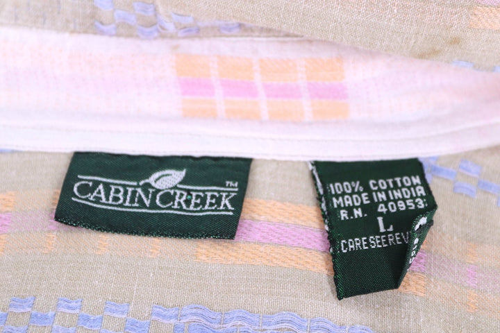 Vintage 1980s Cotton Shirt / Muted Pastels - ThisBlueBird