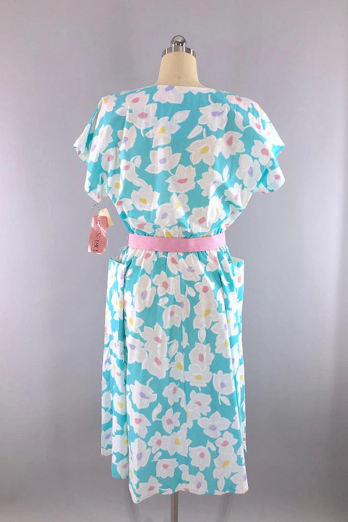 Vintage Pastel Floral Print Dress with Tags-ThisBlueBird
