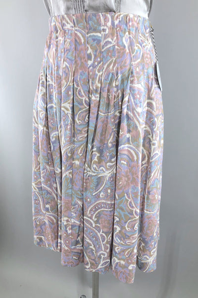 Vintage Pastel Ikat Print Skirt-ThisBlueBird - Modern Vintage