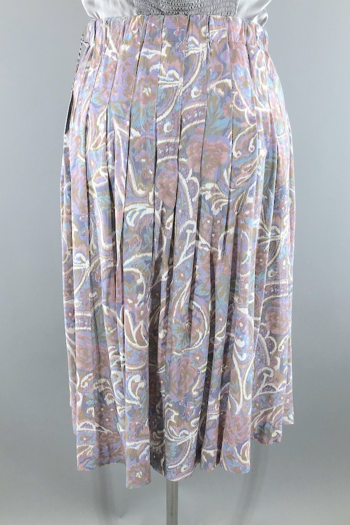 Vintage Pastel Ikat Print Skirt-ThisBlueBird - Modern Vintage