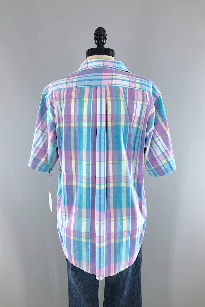 Vintage Pastel Madras Summer Shirt-ThisBlueBird
