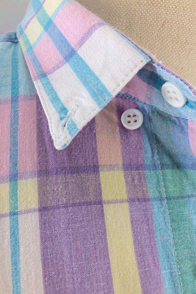 Vintage Pastel Madras Summer Shirt-ThisBlueBird