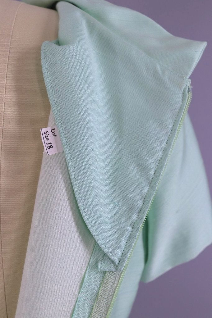 Vintage 1960s Day Dress / Pastel Mint Green-ThisBlueBird
