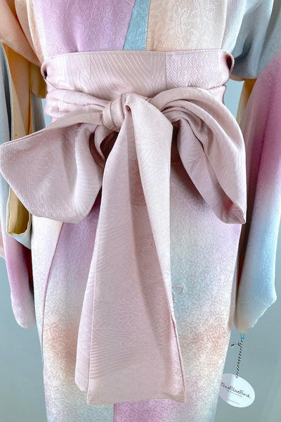 Vintage Pastel Ombre Silk Kimono Robe-ThisBlueBird