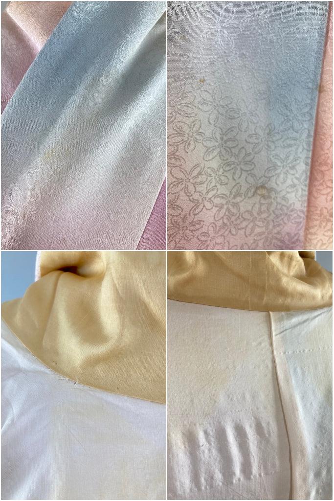 Vintage Pastel Ombre Silk Kimono Robe-ThisBlueBird