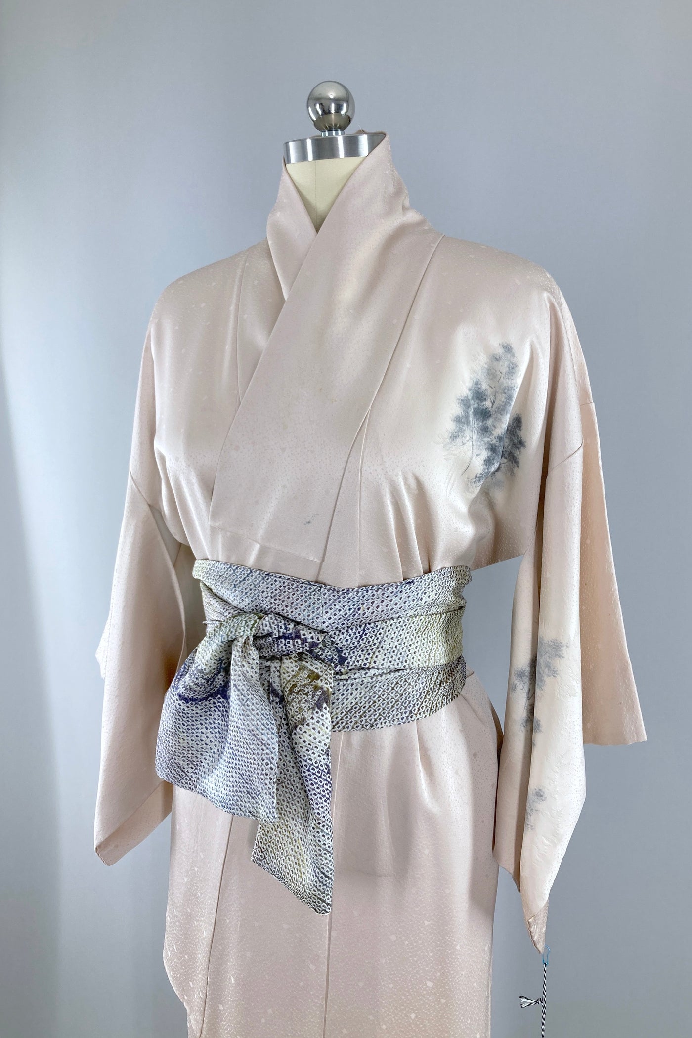 Vintage Pastel Pagodas Silk Kimono Robe-ThisBlueBird