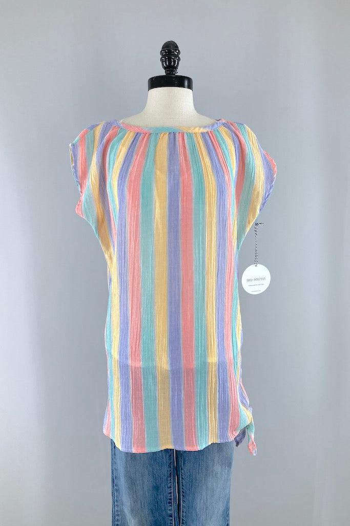 Vintage Pastel Striped Tunic-ThisBlueBird