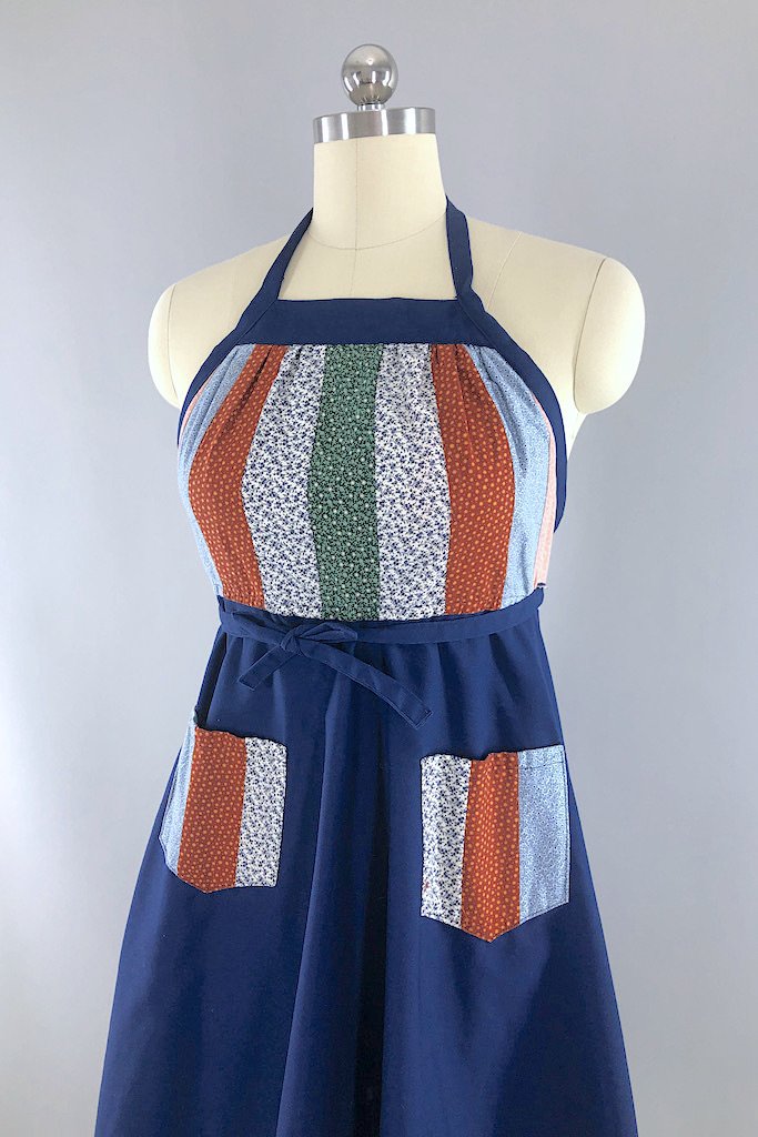 Vintage Patchwork Halter Dress-ThisBlueBird - Modern Vintage