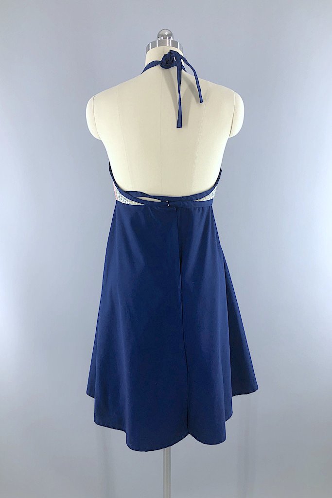 Vintage Patchwork Halter Dress-ThisBlueBird - Modern Vintage